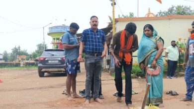 अध्यक्ष ईश्वर सिंह ठाकुर ने जामुल रावण भाठा में सीमेंटीकरण कार्य का किया भूमिपूजन