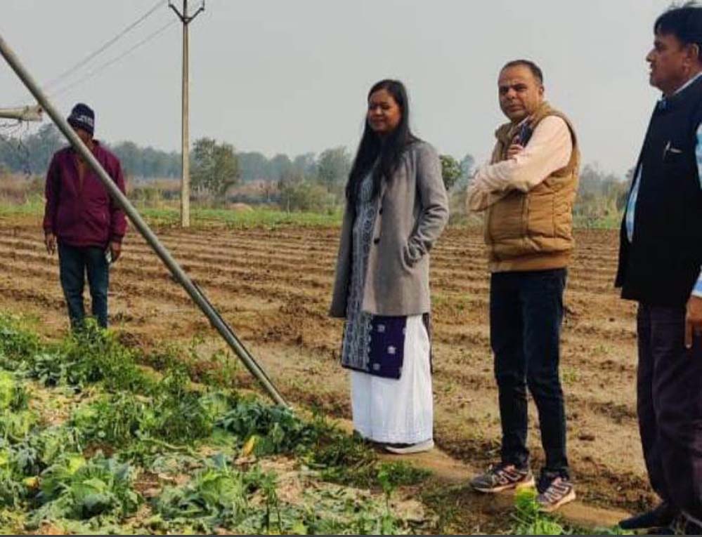 फसल क्षति क्षेत्र का राजस्व अधिकारियों ने लिया जायजा