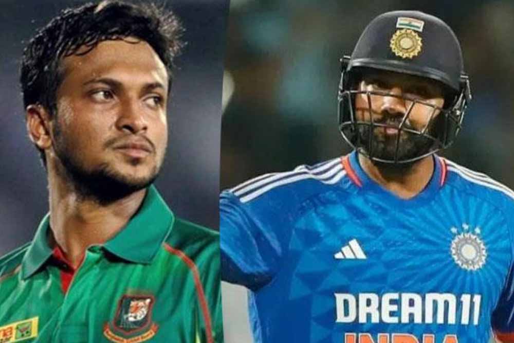 T20 WC : शाकिब अल हसन ने रोहित शर्मा की तारीफ करते हुए कहा कि वह अकेले ही मैच का रूख बदल सकते हैं