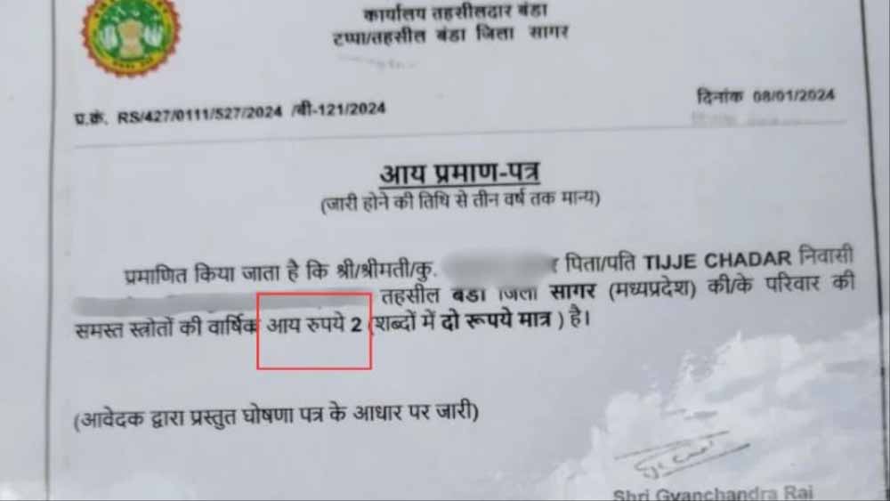 छात्र ने 40 हजार के लिए किया था आवेदन, 2 रुपए की वार्षिक आय वाला सर्टिफिकेट वायरल, लापरवाही पर नहीं दिया ध्यान