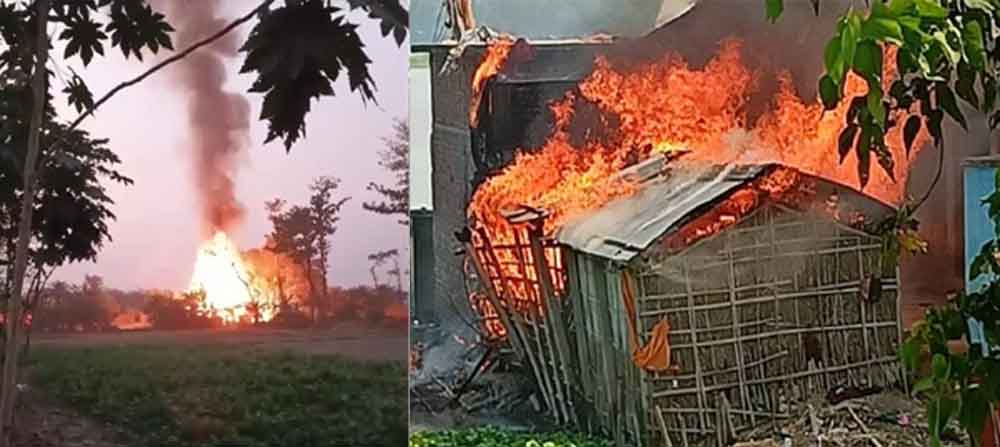 बिहार-वैशाली में चाय बनाते वक्त गैस रिसाव से सिलेंडर फटा, भीषण आग में घर-सामान जला