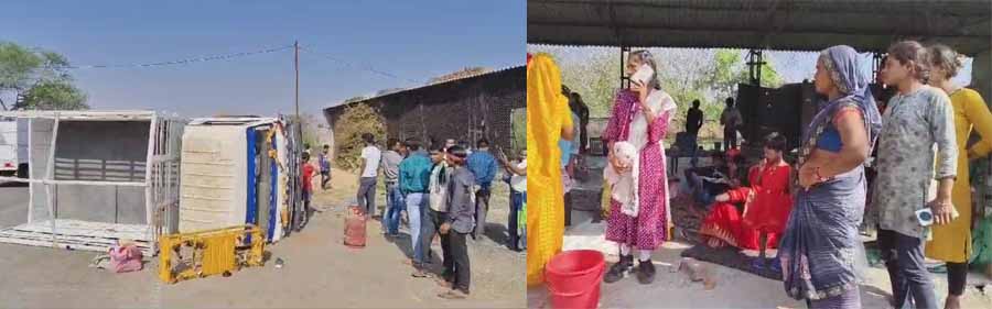 तेज रफ्तार माजदा वाहन अनियंत्रित होकर पलट, 39 लोग घायल