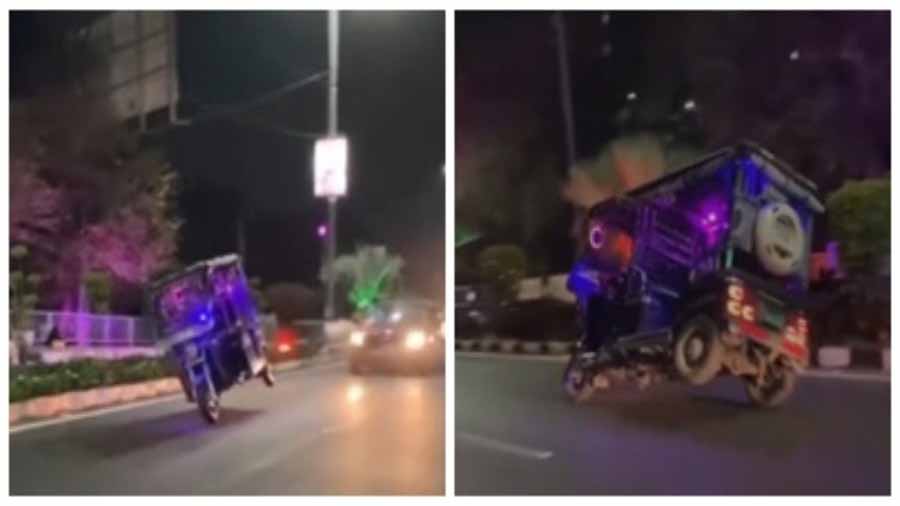 भोपाल में ग्लोबल इन्वेस्टर समिट की तैयारियों के बीच वीआईपी रोड पर बैटरी रिक्शा से स्टंटबाजी