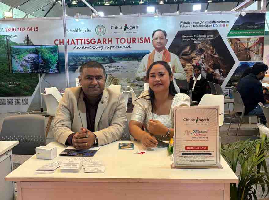 साउथ एशिया ट्रेवल एंड टूरिज्म एक्सपो 2025 में पर्यटन स्थलों को प्रमोट करने छत्तीसगढ़ टूरिज्म बोर्ड ने बनाया विशेष स्टॉल साउथ एशिया ट्रेवल एंड टूरिज्म एक्सपो 2025 में पर्यटन स्थलों को प्रमोट करने छत्तीसगढ़ टूरिज्म बोर्ड ने बनाया विशेष स्टॉल