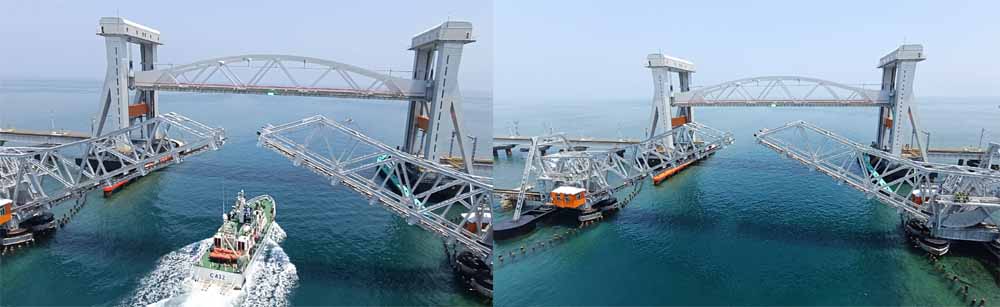 रामेश्वरम में नए पंबन ब्रिज के उद्घाटन से पहले सफल परीक्षण/रिहर्सल