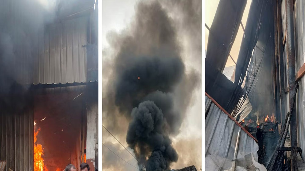 राजधानी भोपाल के इंडस्ट्रीयल एरिया में भीषण आग, एक फैक्ट्री और कारों के शोरूम जले