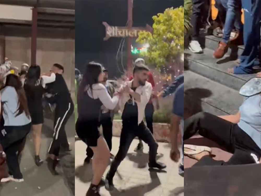 इंदौर में कुछ लड़के-लड़कियों के बीच हुई मीरपीट का वीडियो सोशल मीडिया पर वायरल, खूब चले लात-घूसे