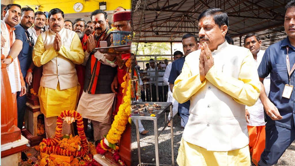 CM यादव ने पीतांबरा मां के किए दर्शन, बोले- धार्मिक नगरों में शराबबंदी माई के आशीर्वाद से संभव