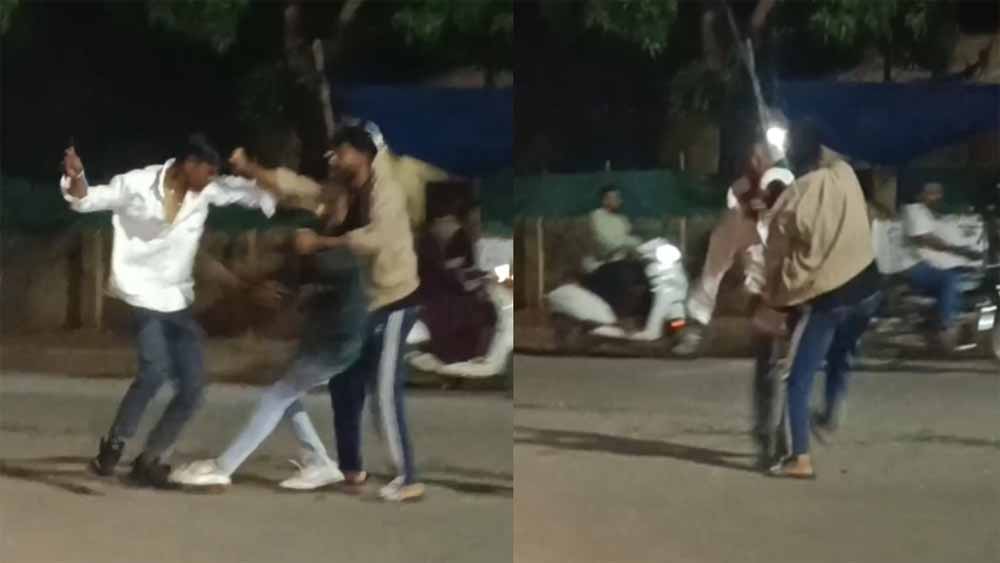 पेट्रोल पंप के सामने दो गुटों में विवाद, चले चाकू पेट्रोल पंप के सामने दो गुटों में विवाद, चले चाकू