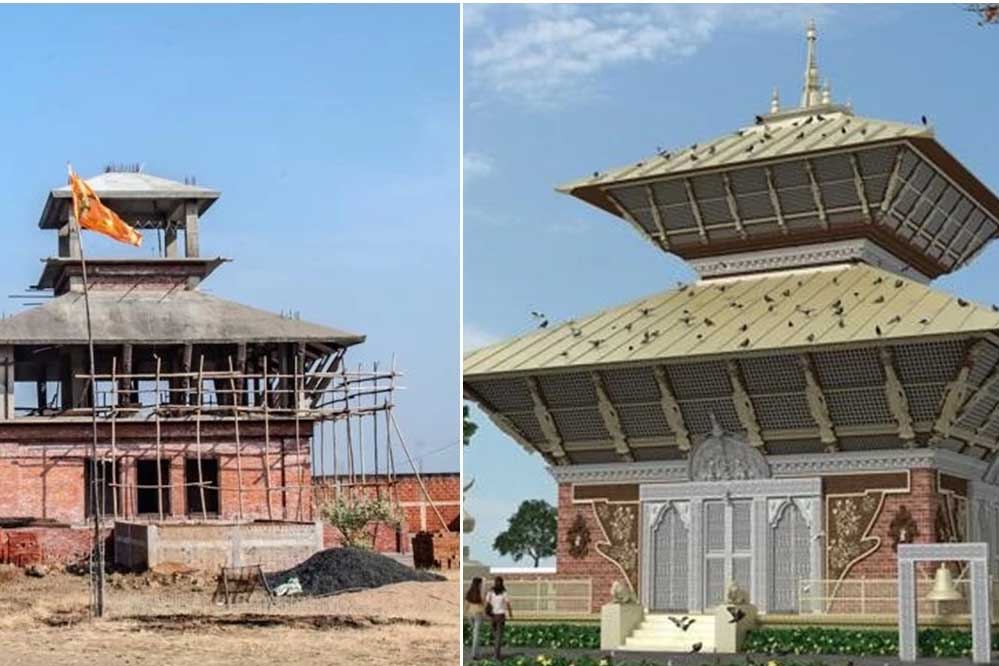 इंदौर : तिल्लौर खुर्द में नेपाल के पशुपतिनाथ मंदिर की वास्तुशैली में  भव्य मंदिर का निर्माण हो रहा इंदौर : तिल्लौर खुर्द में नेपाल के पशुपतिनाथ मंदिर की वास्तुशैली में  भव्य मंदिर का निर्माण हो रहा
