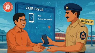 भोपाल मंडल में CEIR पोर्टल के माध्यम से चोरी गया मोबाइल फोन बरामद, रेलवे सुरक्षा बल की डिजिटल सतर्कता लाई रंग