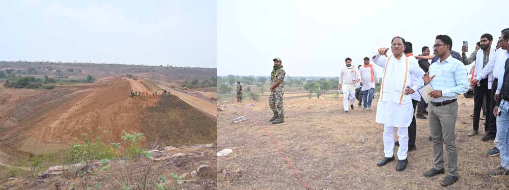 मुख्यमंत्री साय ने निर्माणाधीन सिद्धबाबा जलाशय का किया  निरीक्षण मुख्यमंत्री साय ने निर्माणाधीन सिद्धबाबा जलाशय का किया  निरीक्षण