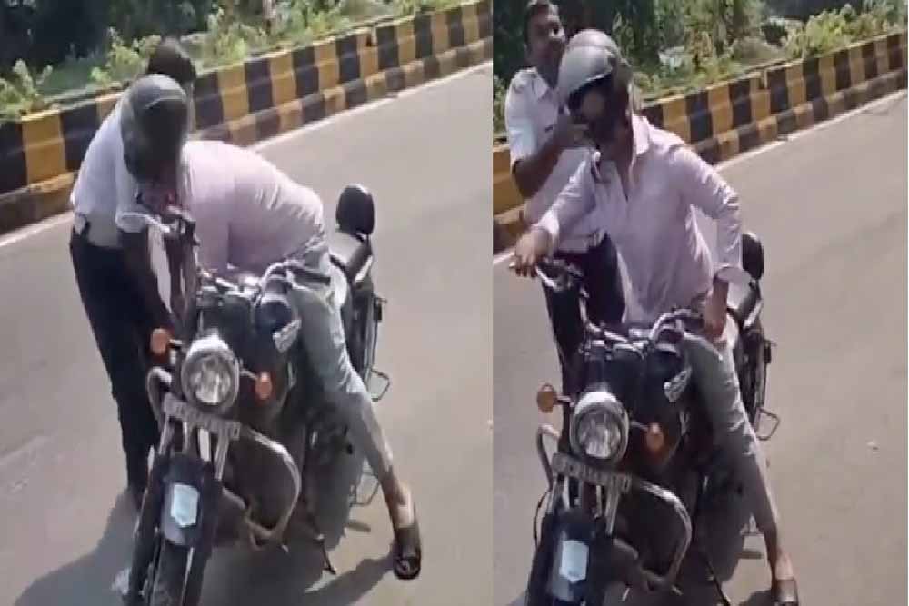 बाइक सवार व्यक्ति से बदसलूकी करने वाले ट्रैफिक पुलिसकर्मी को एसएसपी ने किया निलंबित बाइक सवार व्यक्ति से बदसलूकी करने वाले ट्रैफिक पुलिसकर्मी को एसएसपी ने किया निलंबित