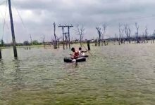 खरगोन जिले में नाव की मदद से बिजली कार्य का मेंटीनेस, ऊर्जा मंत्री तोमर ने कर्मचारियों के कार्य की प्रशंसा की
