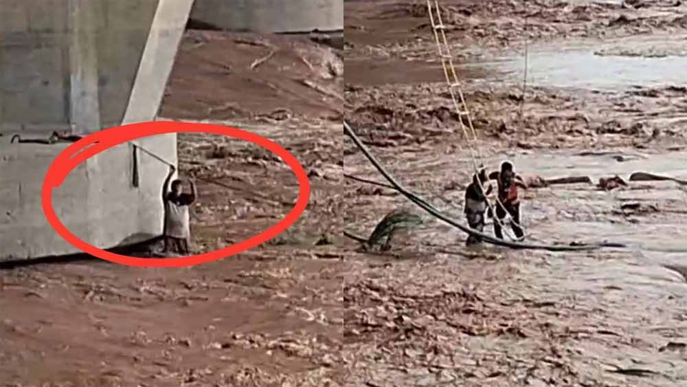 तवी नदी में अचानक बाढ़, SDRF ने फंसे लोगों को बचाया