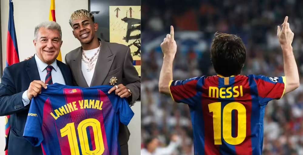 मेसी की विरासत अब युवा के कंधों पर: बार्सिलोना ने नंबर 10 जर्सी 18 साल के खिलाड़ी को सौंपी मेसी की विरासत अब युवा के कंधों पर: बार्सिलोना ने नंबर 10 जर्सी 18 साल के खिलाड़ी को सौंपी