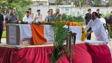 वीरगति को प्राप्त हुए सिपाही श्री हरिओम नागर का पार्थिव शरीर पहुंचा भोपाल