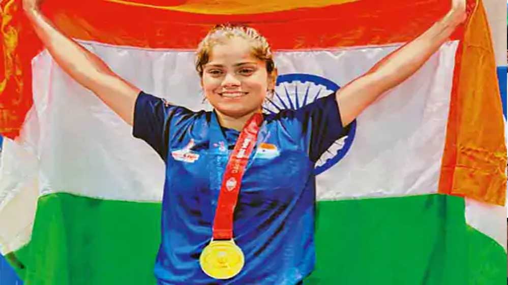 विश्व पुलिस एवं अग्निशमन खेल प्रतियोगिता में उज्जैन की कराते खिलाड़ी अर्पणा ने अमेरिका में जीता गोल्ड मेडल