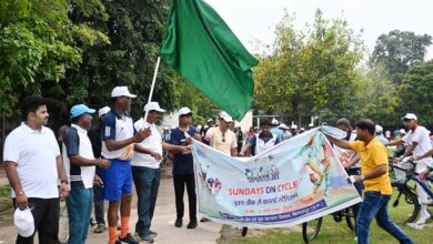 राष्ट्रीय खेल दिवस पर निकाली गई साइकल रैली