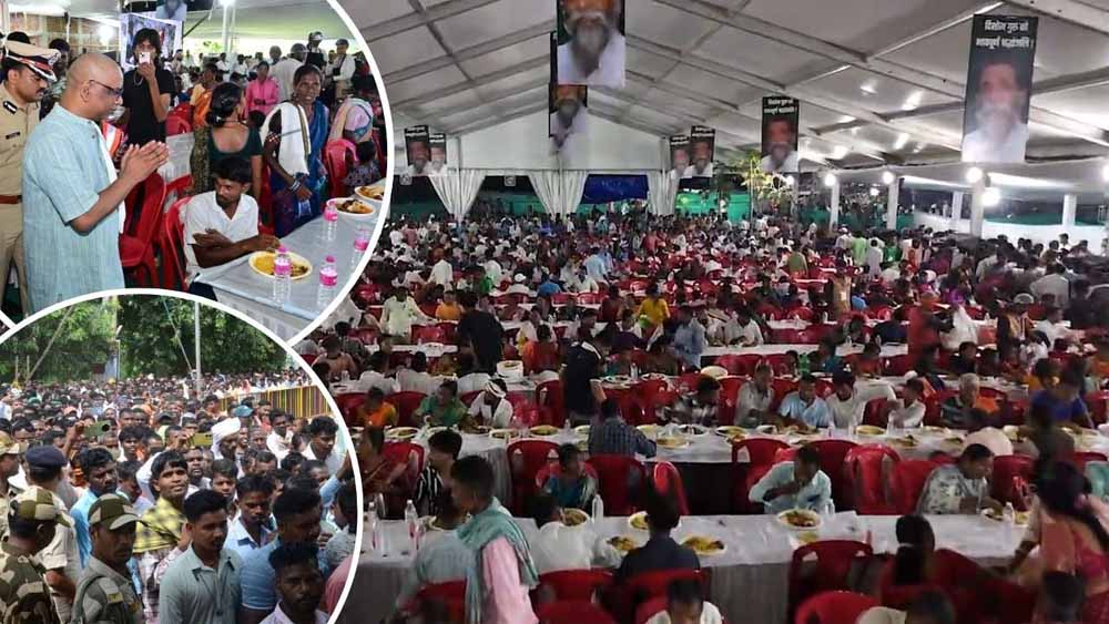शिबू सोरेन के संस्कार भोज में उमड़ा जनसैलाब, दाल-चावल से मछली-मटन तक शिबू सोरेन के संस्कार भोज में उमड़ा जनसैलाब, दाल-चावल से मछली-मटन तक