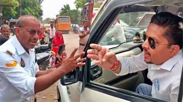 ट्रैफिक सिपाही को टोका तो BJP MLC के बेटे ने किया बदसलूकी, वायरल वीडियो से मची सनसनी