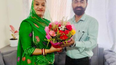 परिधि चौहान को राष्ट्रीय राजपूत करणी सेना का बनाया जिला अध्यक्ष