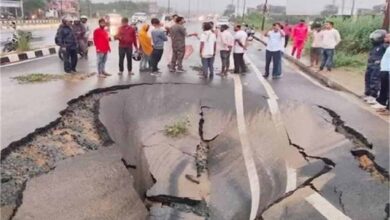 धनबाद की आठ लेन सड़क फिर धंसी, 461.9 करोड़ की लागत से हुआ था निर्माण