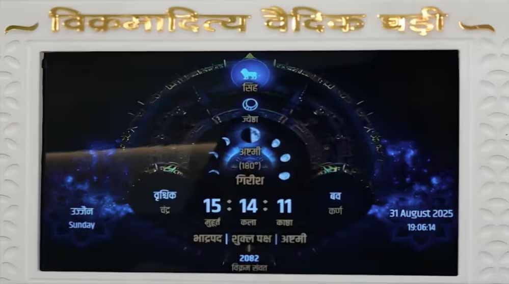 भोपाल में दुनिया की पहली वैदिक घड़ी का उद्घाटन, CM मोहन यादव करेंगे शुरुआत भोपाल में दुनिया की पहली वैदिक घड़ी का उद्घाटन, CM मोहन यादव करेंगे शुरुआत