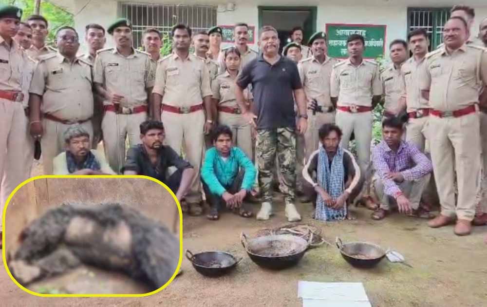 बिजली तार से भालू की मौत, पुलिस ने 5 आरोपियों को पकड़ा, 1 अब भी फरार बिजली तार से भालू की मौत, पुलिस ने 5 आरोपियों को पकड़ा, 1 अब भी फरार