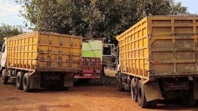 गिट्टी से भरा ओबर लोडिग डंपर को खनिज विभाग ने किया जप्त