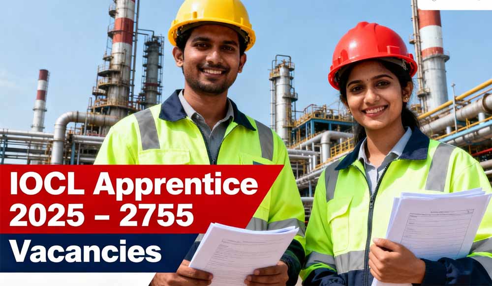 IOCL में 2755 पदों पर बंपर भर्ती: 12वीं पास युवाओं को बिना परीक्षा मिलेगा मौका IOCL में 2755 पदों पर बंपर भर्ती: 12वीं पास युवाओं को बिना परीक्षा मिलेगा मौका