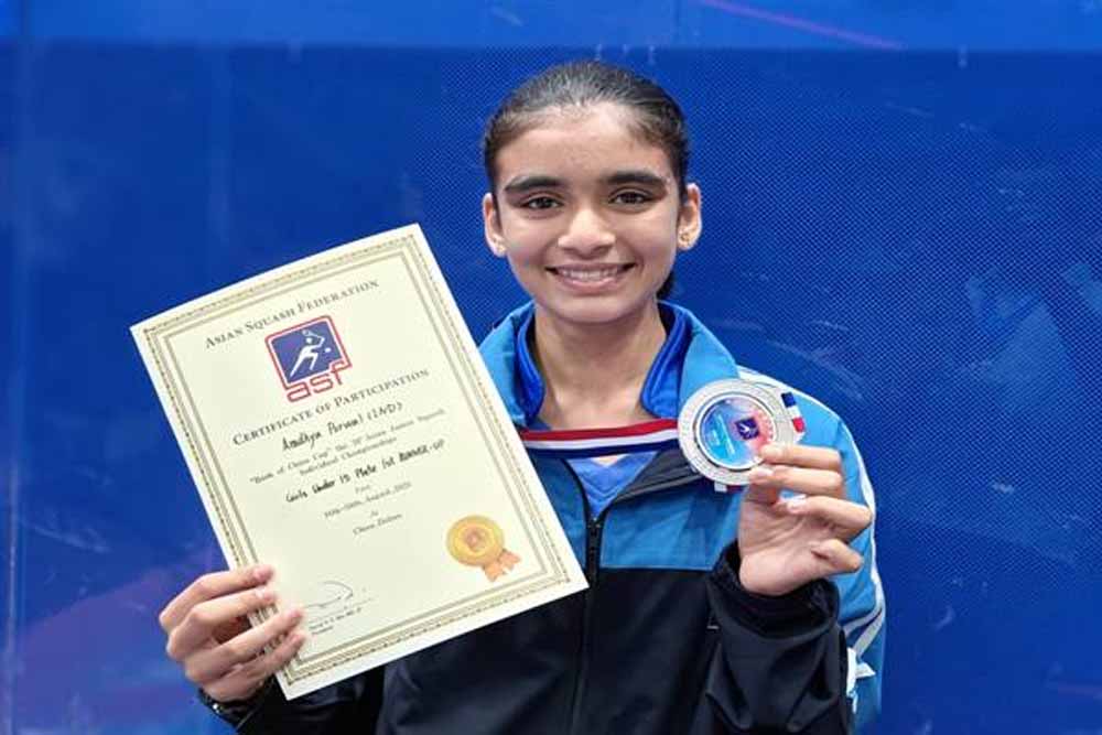 आराध्या पोरवाल ने जीती जूनियर नेशनल स्क्वैश चैंपियनशिप-2025 आराध्या पोरवाल ने जीती जूनियर नेशनल स्क्वैश चैंपियनशिप-2025