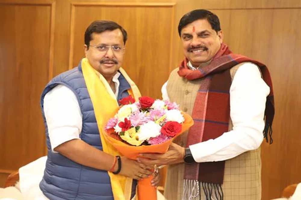 मुख्यमंत्री डॉ. मोहन यादव की भाजपा के नवनियुक्त कार्यकारी अध्यक्ष श्री नितिन नबीन से सौजन्य मुलाकात