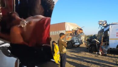 सागर जिले में पुलिस वैन और कंटेनर की भिड़ंत, मुरैना के 4 जवानों की मौत, बालाघाट से लौट रहे थे ड्यूटी से