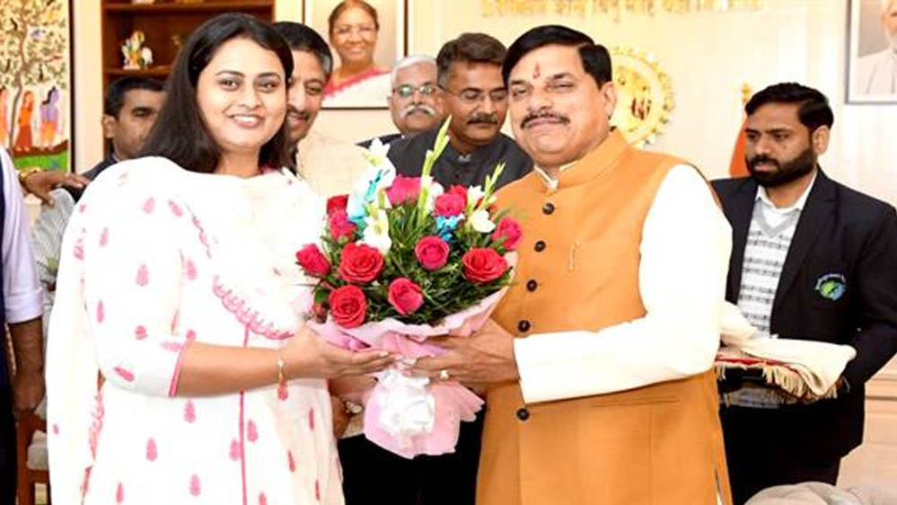 मुख्यमंत्री डॉ. यादव से बिहार की खेल मंत्री सुश्री श्रेयसी सिंह ने की सौजन्य भेंट