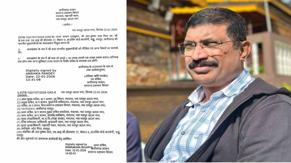 वरिष्ठ पत्रकार आर. कृष्णा दास बने मुख्यमंत्री के सलाहकार