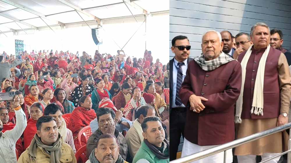 समृद्धि यात्रा में उमड़ी महिलाओं की भीड़, CM नीतीश कुमार ने गिनाईं उपलब्धियां