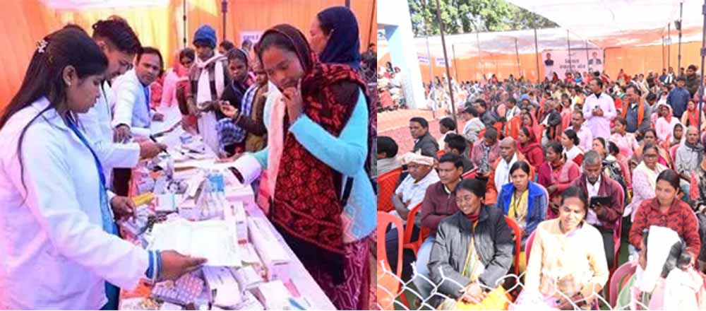 बगीचा में लगा मेगा हेल्थ कैंप, 1100  मरीजों का निःशुल्क स्वास्थ्य परीक्षण