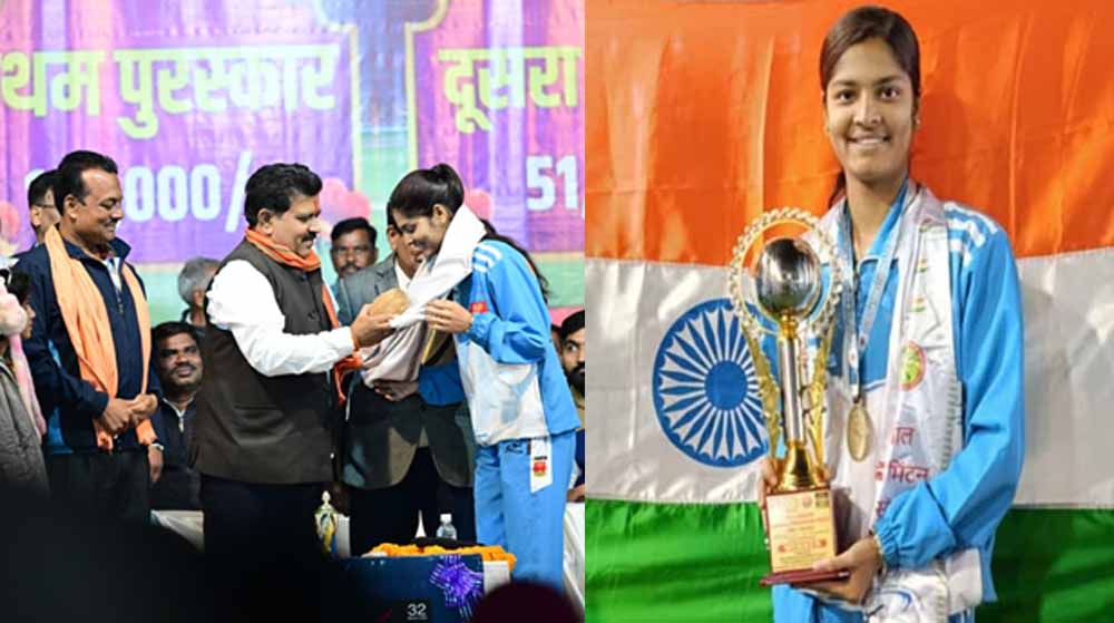 उपमुख्यमंत्री ने रिया को किया सम्मानित, बैडमिंटन चैंपियनशिप में जीता स्वर्ण पदक