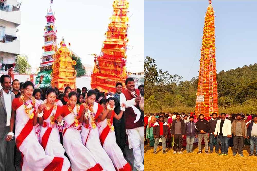 झारखंड के कुचाई के टुसू मेले में 35 फीट के चौड़ल का जलवा, महिलाओं के डांस ने जमाया रंग झारखंड के कुचाई के टुसू मेले में 35 फीट के चौड़ल का जलवा, महिलाओं के डांस ने जमाया रंग