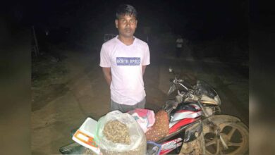 महाराष्ट्र से मोटरसाइकिल पर गांजा ला रहा तस्कर गिरफ्तार, गांव ले जाते समय पुलिस ने दबोचा