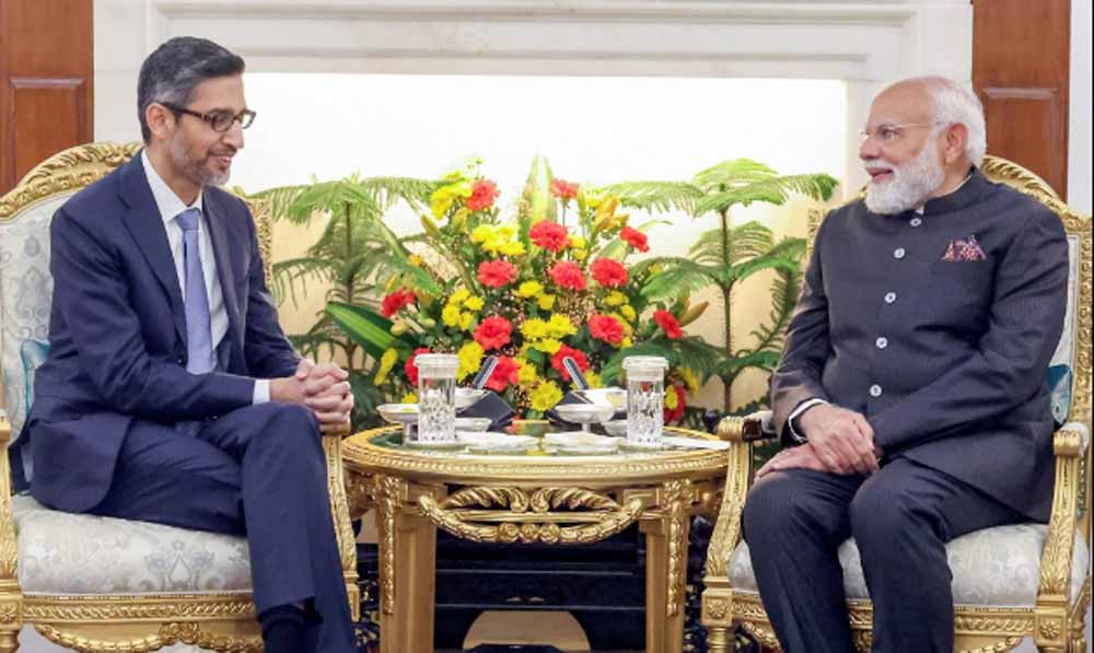 PM से मुलाकात के बाद सुंदर पिचाई बोले— एआई के क्षेत्र में भारत करने जा रहा है असाधारण प्रगति