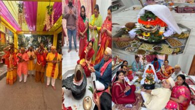 नर्मेदश्वर महादेव का नया मंदिर बना,धूम धाम से समारोह हुआ