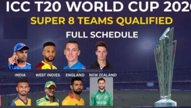 T20 वर्ल्ड कप सुपर-8 का धमाकेदार आगाज, 9 दिन और 12 मुकाबले — पूरा शेड्यूल जानें T20 वर्ल्ड कप सुपर-8 का धमाकेदार आगाज, 9 दिन और 12 मुकाबले — पूरा शेड्यूल जानें