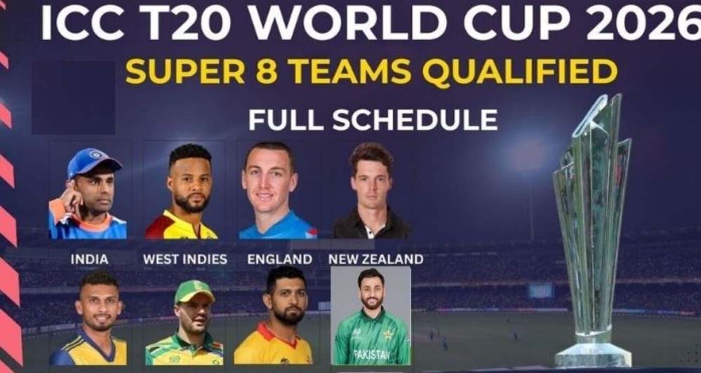T20 वर्ल्ड कप सुपर-8 का धमाकेदार आगाज, 9 दिन और 12 मुकाबले — पूरा शेड्यूल जानें