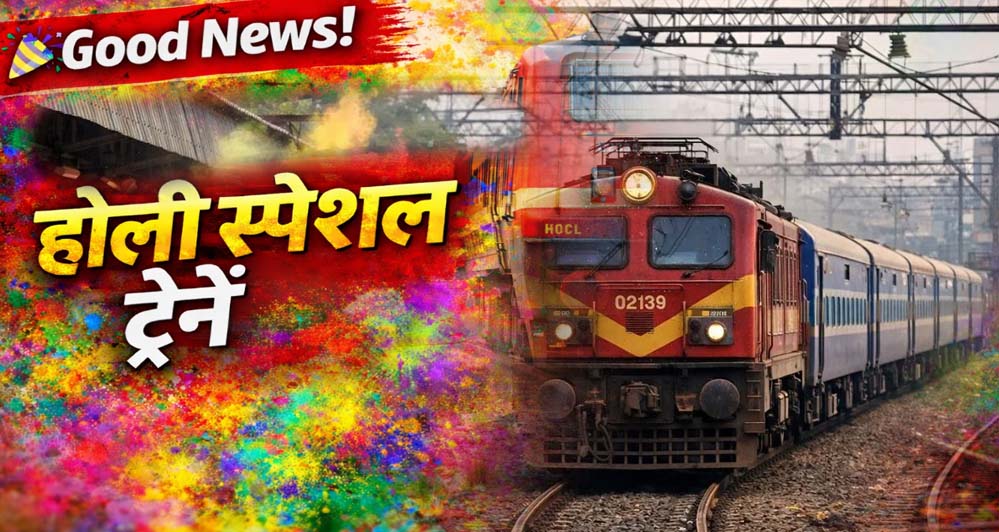 होली पर घर जाना हुआ आसान, रेलवे ने शुरू की फेस्टिवल स्पेशल ट्रेनें – जल्दी बुक करें टिकट