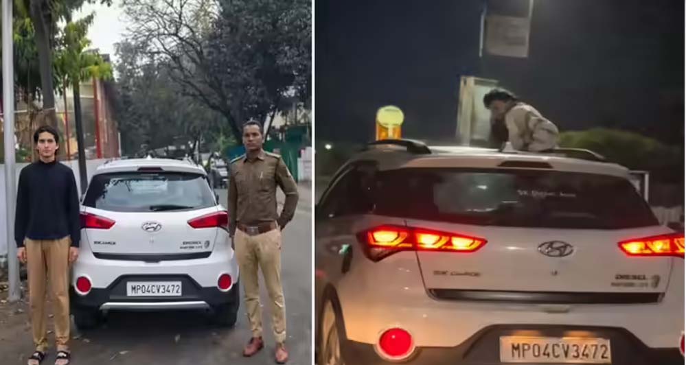 श्रेष्ठ परमार का जानलेवा स्टंट: नेशनल बैडमिंटन खिलाड़ी ने कार की छत पर किया खतरे का खेल, भोपाल पुलिस ने दर्ज की FIR श्रेष्ठ परमार का जानलेवा स्टंट: नेशनल बैडमिंटन खिलाड़ी ने कार की छत पर किया खतरे का खेल, भोपाल पुलिस ने दर्ज की FIR