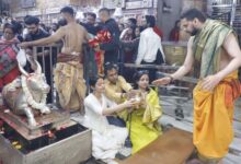 अभिनत्री मेधा शंकर बाबा महाकाल के दर्शन, दो घंटे तक की शिव आराधना