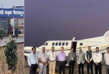 बिलासपुर एयरपोर्ट पर पहली बार नाइट लैंडिग, खराब मौसम और रात में भी अब उड़ानें संभव