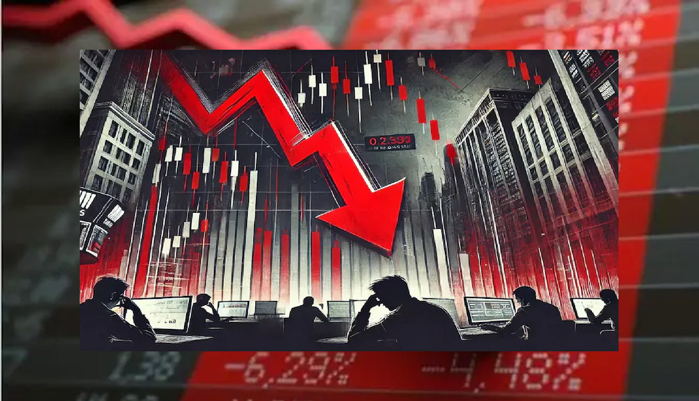 शेयर बाजार में भयंकर गिरावट, 7 लाख करोड़ का धक्का, सेंसेक्स 1000 अंक टूटा